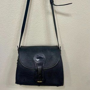 Vintage Dooney & Bourke All Black Essex Leather Shoulder Crossbody